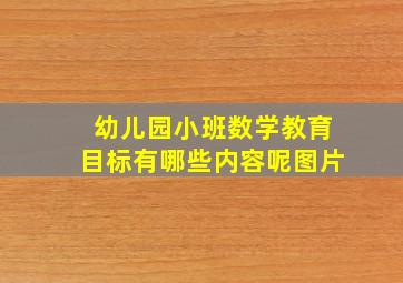 幼儿园小班数学教育目标有哪些内容呢图片