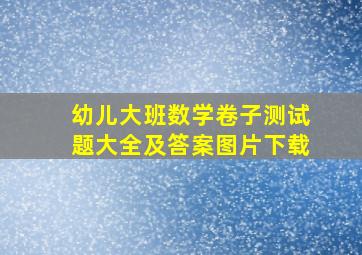 幼儿大班数学卷子测试题大全及答案图片下载