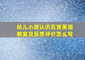 幼儿小班认识五官英语教案及反思评价怎么写