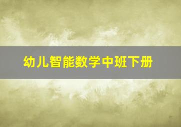 幼儿智能数学中班下册