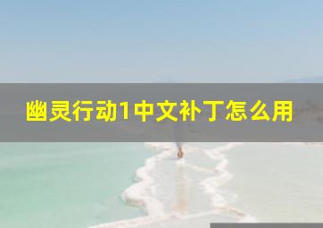 幽灵行动1中文补丁怎么用