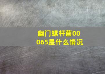 幽门螺杆菌00065是什么情况