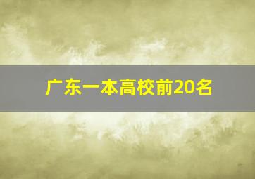 广东一本高校前20名