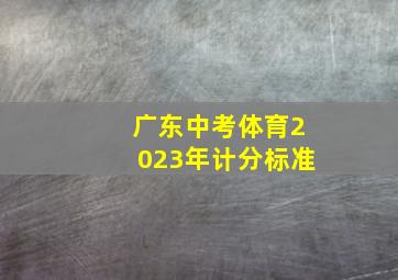 广东中考体育2023年计分标准