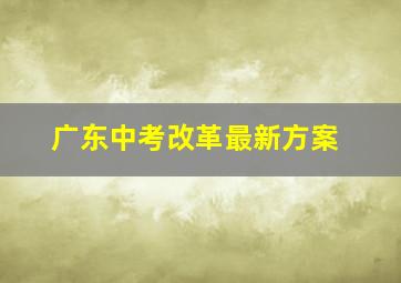 广东中考改革最新方案