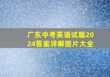 广东中考英语试题2024答案详解图片大全