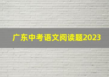 广东中考语文阅读题2023