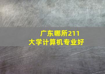 广东哪所211大学计算机专业好