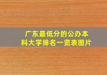 广东最低分的公办本科大学排名一览表图片