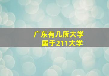 广东有几所大学属于211大学