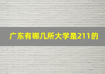 广东有哪几所大学是211的