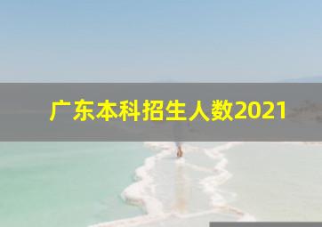 广东本科招生人数2021