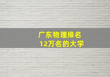 广东物理排名12万名的大学