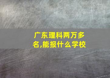 广东理科两万多名,能报什么学校