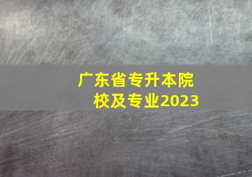 广东省专升本院校及专业2023