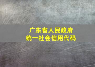 广东省人民政府统一社会信用代码