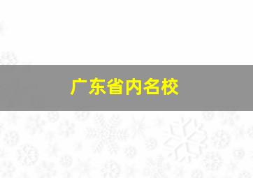 广东省内名校