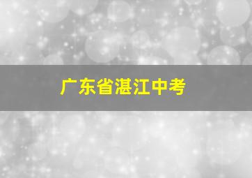 广东省湛江中考