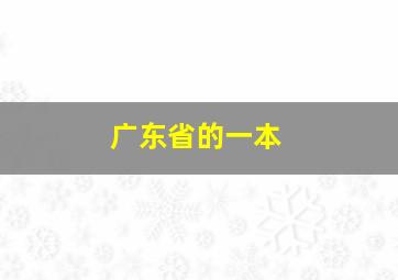 广东省的一本