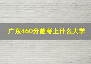 广东460分能考上什么大学