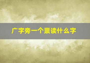 广字旁一个禀读什么字