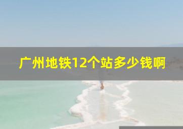 广州地铁12个站多少钱啊