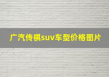 广汽传祺suv车型价格图片