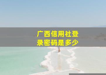 广西信用社登录密码是多少