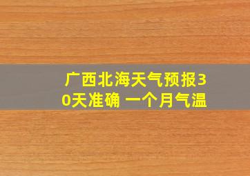 广西北海天气预报30天准确 一个月气温