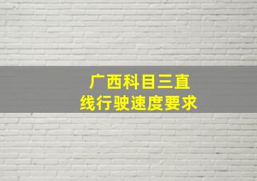 广西科目三直线行驶速度要求