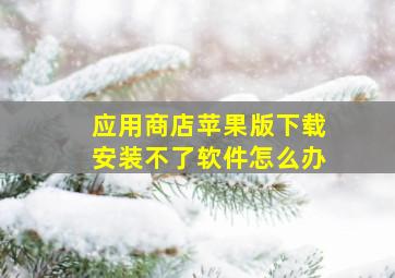 应用商店苹果版下载安装不了软件怎么办