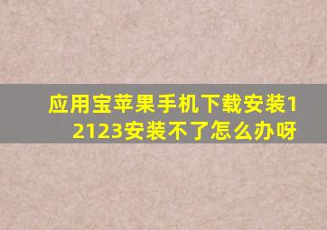 应用宝苹果手机下载安装12123安装不了怎么办呀