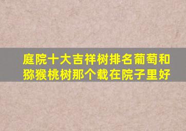 庭院十大吉祥树排名葡萄和猕猴桃树那个载在院子里好