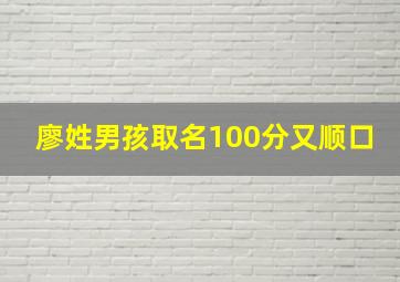 廖姓男孩取名100分又顺口