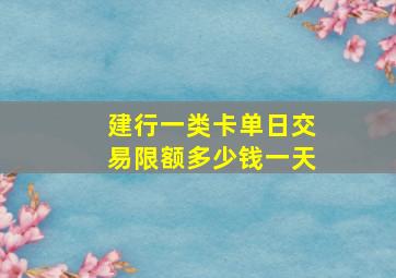 建行一类卡单日交易限额多少钱一天