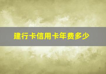 建行卡信用卡年费多少