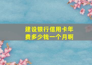 建设银行信用卡年费多少钱一个月啊