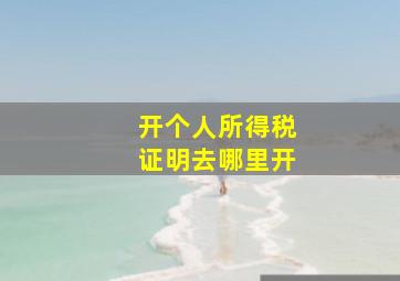 开个人所得税证明去哪里开