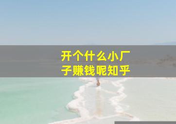 开个什么小厂子赚钱呢知乎