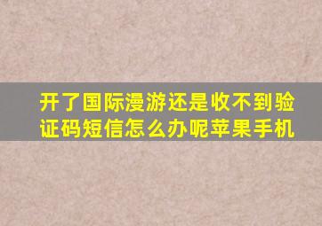 开了国际漫游还是收不到验证码短信怎么办呢苹果手机