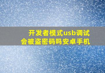 开发者模式usb调试会被盗密码吗安卓手机