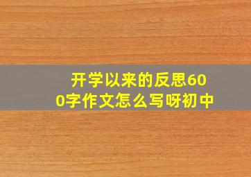 开学以来的反思600字作文怎么写呀初中