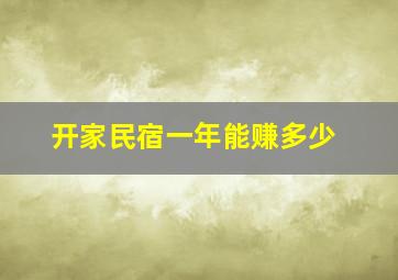 开家民宿一年能赚多少