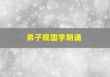 弟子规国学朗诵