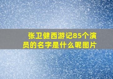 张卫健西游记85个演员的名字是什么呢图片