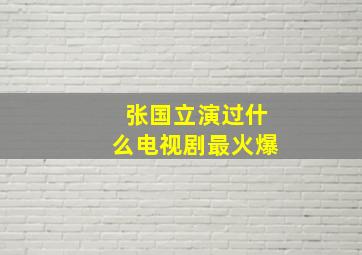 张国立演过什么电视剧最火爆