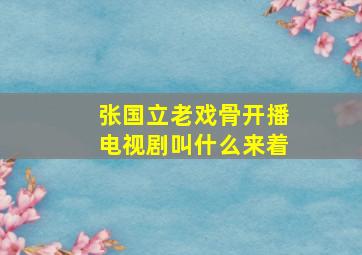 张国立老戏骨开播电视剧叫什么来着