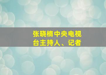 张晓楠中央电视台主持人、记者