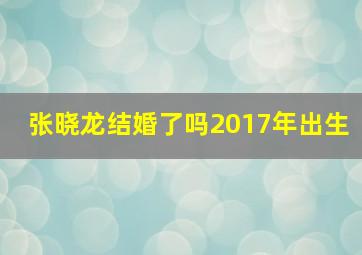 张晓龙结婚了吗2017年出生