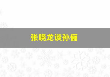 张晓龙谈孙俪